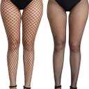 Fishnet Tights for Women Black Sheer Mesh Leggings High Waist Pantyhose Sexy Stretchy Going Out Stockings (One Size)