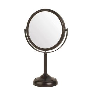 JERDON Two-Sided Tabletop Makeup Vanity Mirror - 10X-1X Magnification & Swivel Design - 6-Inch Diameter Portable Mirror - Bronze Finish - Model JP910BZP