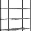 REGILLER 6-Wire Shelving Metal Storage Rack Adjustable Shelves,Standing Storage Shelf Units for Laundry Bathroom Kitchen Pantry Closet(Black,14.1" D x 36.1" W x 72" H)