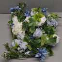 DearHouse 2Pcs Artificial Peony Flower Garland - Silk Peony Garland with Purple White Flowers for Wedding Party Table Decoration,6ft/Strand(White& Blue&Dark Blue)