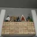 Wooden Advent Calendar with LED Lights, 24 Drawers Countdown to Christmas, Barn House Design, Holiday Decoration with Reindeer, Perfect for Kids and Adults, 14.8 x 10.63 x 3.15"