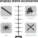 Hypergiant Retail Display Stand 7 Tier Rotating Rack For Store Display Shelves,Jewelry Keyring Socking Hats,Movable Shop Spinner for Toys Show ,Black,Adjustable height