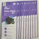 4 x AIRQUEEN nano fiber mask for adult, individually wrapped, made in Korea, [Black, 5 pcs]
