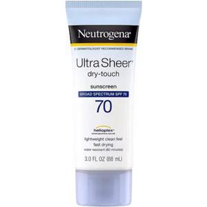 Neutrogena Ultra Sheer Dry-Touch Water Resistant and Non-Greasy Sunscreen Lotion with Broad Spectrum SPF 70, 3 Fl Oz (Pack of 1)