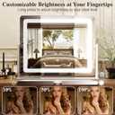 17" x22" Vanity Mirror with Lights, LED Makeup Mirror with Lights, 10X Magnification Mirror Makeup with 360Rotation, 3 Color Modes Dimmable,Light up Makeup Mirror for Vanity Desk, White