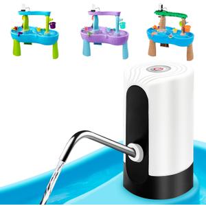 Water Table Pump, Portability Electric Water Pump with USB Data Cable,White Automatic Drinking Water Bottle Pump for Travel, Kitchen, Home, Office