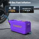 150 PSI Tire Inflator Portable Air Compressor, 12V DC Auto Shutoff Air Pump with Digital Pressure Gauge and Emergency LED Light for Car Tires, Bicycle & Balloons, Purple