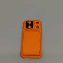 for iPhone 17 Pro Phone Case Wallet, Card Holder (4-5 Cards), Slide Camera Cover, Military Grade Protection, Rugged Hard Women Girly Men Protective Case for iPhone17 Pro 6.3", Orange