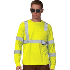 A-SAFETY Safety Shirt,High Visibility Work T Shirt Long Short Sleeve Class 3 (6XL) (Yellow)