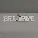 Christmas Nativity Scene Believe Word Sign Resin Christmas Table Mantle Decor Freestanding Jesus Angel Tabletop Sign Religious Gift for Christian Xmas Indoor Desktop Mantle Decoration 2.8 x 9 Inches