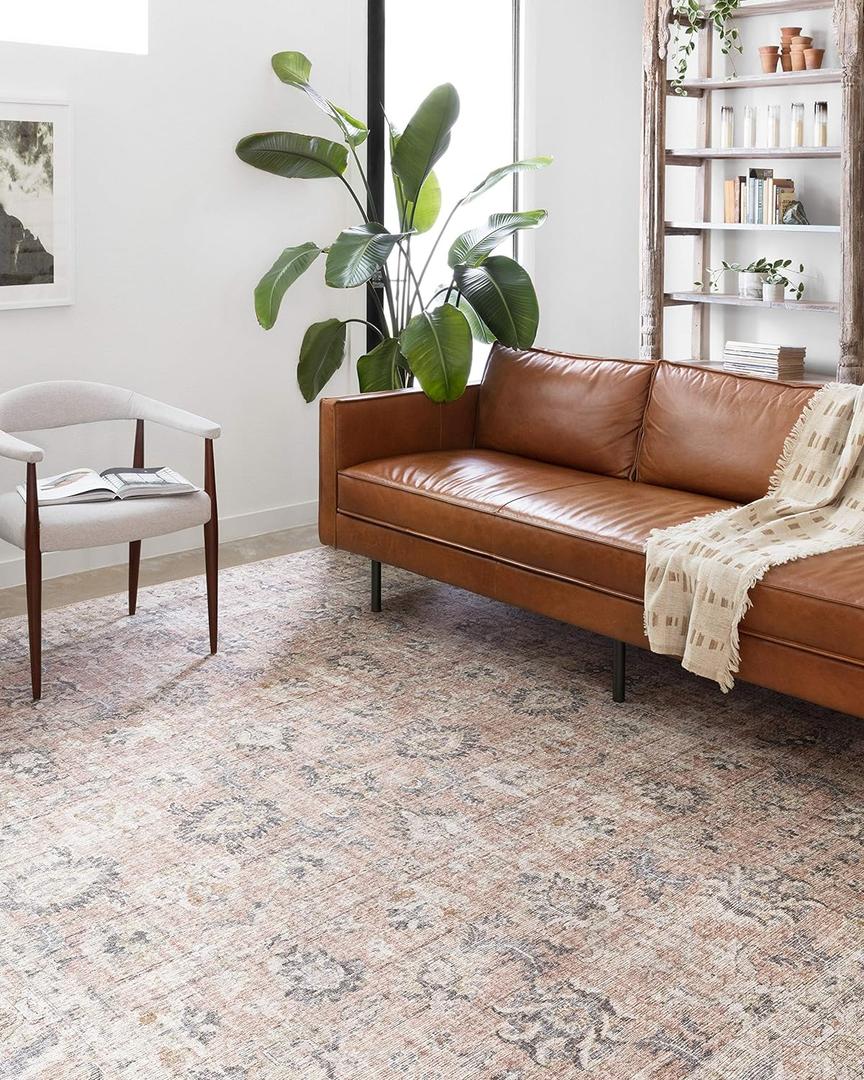 Loloi II Skye Collection SKY-01 Blush/Grey 7'-6" x 9'-6" Area Rug