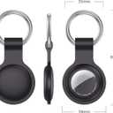 3 x AirTag Holder with Keychian, Compatible with Apple Airtags, Durable Silicone Protective Case for Airtag, Anti-Scratch & Keychain Attachment (Black+Lavender Grey+Dark Green+Brown)