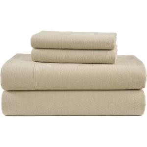 LANE LINEN 100% Cotton Twin Flannel Sheet Set - Brushed for Extra Softness - Warm & Cozy Cotton Bed Sheets Set, 15" Deep Pocket Twin Sheets Set - Linen