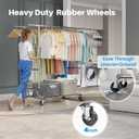 HOKEEPER Clothes Rack Heavy Duty Clothing Rack Load 650 LBS Collapsible Garment Rack with Wheels Double Rod Clothes Rack for Hanging Clothes Commercial Portable Closet Rack with Shelves 22"D*75"W*68"H