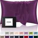 INSSL Mulberry Silk Pillowcase for Hair and Skin Health, Natural Silk Pillow Cover with Hidden Zipper Both Side Silk1 pcs (Dark Purple, Standard 20"x26")