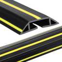 Pangda 10 FT Floor Cable Cover Heavy Duty Cord Cover Protector Power Cable Protector Soft Extension, Organize and Protect Wire on Floor for Home Office or Outdoor Settings (Black, Yellow)