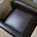 KISLOT Large Leather Recliner Chair Faux Swivel Rocker for Adults Manual Sofa for Living Room Bedroom Home Theater Seating (Espresso)