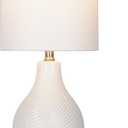 Catalina Lighting 24293-000 Ceramic Table Lamp for Office, Living Room, Dorm or Bedroom, Smart Home Compatible, Bulb Not Included, 18", White
