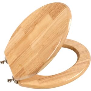 Toilet Seat, Solid Wood, Rubber Wood, High Gloss Finish, PIKLiDS (Elongated)