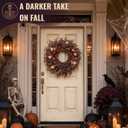32 Inch Extra Halloween Wreath Fall Burgundy Wreaths for Front Door Decor