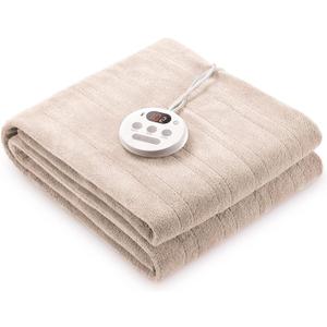 Heated Mattress Pad Twin Size Comfort Coral Fleece 10 Heating Levels & 10H Auto Shut Off, Electric Bed Warmer Pad with Controllers, Up to 15" Deep Pocket, Machine Washable