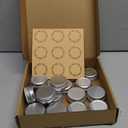 0.5 oz Screw Top Aluminum Tin Jar with Screw Lid and Blank Labels (Silver - Pack of 32)