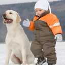 Evridwear Toddler Mittens Girl Boy Mittens 3 Pairs Knitted Stretch Gloves for Kids Toddler Winter Warm (4-6Years, Rainbow Printing)