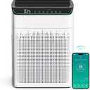 MERONTE Air Purifier for Home Large Room up to 1690 ft², HEPA Filter with PM 2.5 Monitor, WiFi and Alexa Compatible, Dual Air Intake for Smoke, Odor, Pets, White