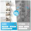 Corner Shower Caddy Tension Pole, 4-Tier Adjustable Rustproof Inside Shower Organizer, Quick Installation Adhesive Bathroom Shower Shelves, No Drilling Shelves for Bathroom Storage