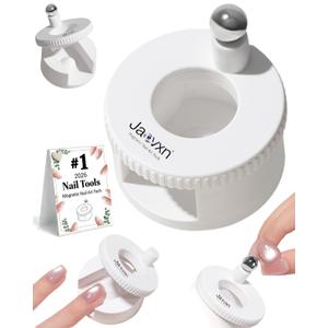 Rotating Magnet for Nail Polish Rotating Magnet Uniform Magnetic Force Rotatings Cat Eye Magnets Tool for Nails Magnetic Nail Tool Ball Uniform Magnetics Force U Shaped Cat Eye Set(White)