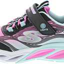 Skechers Kids Girls Cosmic Glow Sneaker, Black/Multi, 13 Little Kid
