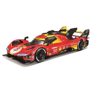 Bburago - Ferrari 499P 24H Le Mans Champion 2024#50 1:24 Scale Diecast Car, Detailed with Opening Doors, Ferrari Licence, Age 14+