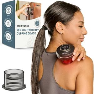 LifePro 4-in-1 Smart Cupping Massager with Red Light, Heat and Rechargeable Battery - Black