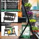 5-Tier Vertical Garden Bed Planter Boxes with Wheels, Drainage System & Storage Space, Mobile Vertical Garden Planter with 5 S-Hooks for Plants Vegetables Flowers Herbs in Garden Patio Yard