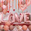 Anniversary Decorations for Bedroom, Valentines Day Balloons Kit Rose Gold Heart Balloons Rose Petals and Pink Balloon for Wedding, Anniversary Celebrations, Party Decorations Special Night