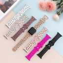 2 x 2 Pack Silicone Bands Compatible with Apple Watch 40mm 38mm 44mm 45mm 41mm 42mm 49mm Women, Hollow-Out Dog Paw Design Waterproof Sport Strap for iWatch Series 10/9/8/SE/7/6/5/4/3/2/1 (Hot Pink+Milk Tea)