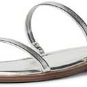The Drop Women's Paris Square Toe Two Strap Flat Sandal, 7