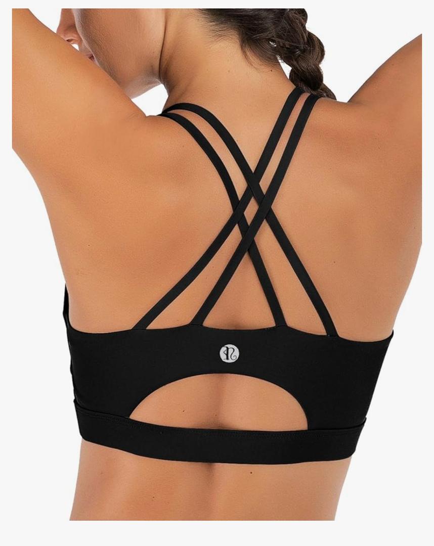 RUNNING GIRL Sports Bras for Women,Padded Sports Bra Tank Top Sexy Crisscross Back High Impact Longline Workout Yoga Bra, M