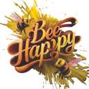 Bee Happy Quote Bumble Bee Honey Bee Wall Decal Wall Dcor Vinyl Sticker Size: 28 x 28