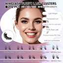3 x NINGLASH Diva Lash Clusters Kit Fluffy DIY Eyelash Extension, Individual Lashes Cluster Lashes 272pcs Thick Faux Cat Eye Mink DIY Lash Extension Kit, Lash Bond and Seal Remover Tweezer Comb Brush