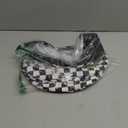 Checkered Crossbody Bag,Nylon Bum Bags for Women Crossbody,Spacious Sling Bag Purse Fanny Packs with Shoulder Strap (Blackwhite)