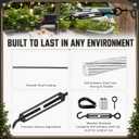 6 Pack Black Turnbuckle Wire Tensioner Kit, 100ft 1/16" Vinyl Coated 304 Stainless Steel Cable with M5 Turnbuckles for Outdoor String Light Hanging, Curtain Hanging System, Garden Trellis