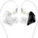 BASN Bmaster Triple Driver in-Ear Monitors Headphones with Powerful Deep Bass, HiFi Stereo IEM Earphones with Upgraded Detachable 2-Pin Cables for Musicians (White/Black, 2-Pin)