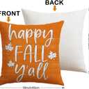 2 x Artscope Fall Decorative Throw Pillow Covers 18x18 Inch Set of 4, Happy Fall Pumpkin Truck Thankful Grateful Blessed Outdoor Farmhouse Pillow Cases for Home Sofa Couch-Orange
