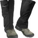 Frelaxy Leg Gaiters Ultra HIGH-Performance Hunting Gaiters, 100% Waterproof Hiking Gaiters with Upgraded Rubber Foot Strap, Adjustable Snow Boot Gaiters (Large, Jet Black)