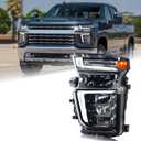 OEM Style LED Type Headlight Assembly Compatible with 2020-2023 Chevy Silverado 2500HD 3500HD High Country/LTZ Left Driver Side 84738618 GM2502505