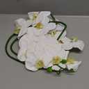 Fnize Orchid Stems Artificial Flowers Real Touch Latex Faux Phalaenopsis Branches 9 Large Blooms 38 Inches 2pcs White