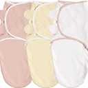 GLLQUEN BABY Swaddle Blankets for Baby Girl & Boy, Easy Adjustable Sleep Sack, Newborn Swaddles for 0-3 Months, Baby Sleep Sack, Pink & Yellow Tone, Swaddling Blankets 3 Pack Wrap Set