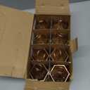 LLQ 8Pcs Mini Lantern with LED Tealight, Vintage Brown Lanterns Decorative, Hanging Candle Lanterns for Halloween Christmas Wedding Table Centerpiece Indian Decor, Garden Fairy Party Decorations (Brushed Bronze)
