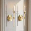 Metal Wall Candle Sconces Wall Mount Candle Holder Set of 2, Twisted Handcraft Hemp Rope Gold Candlestick Holder, Chic Vintage Hanging Decor for Living Room, Bedroom, Entryway, Fireplace